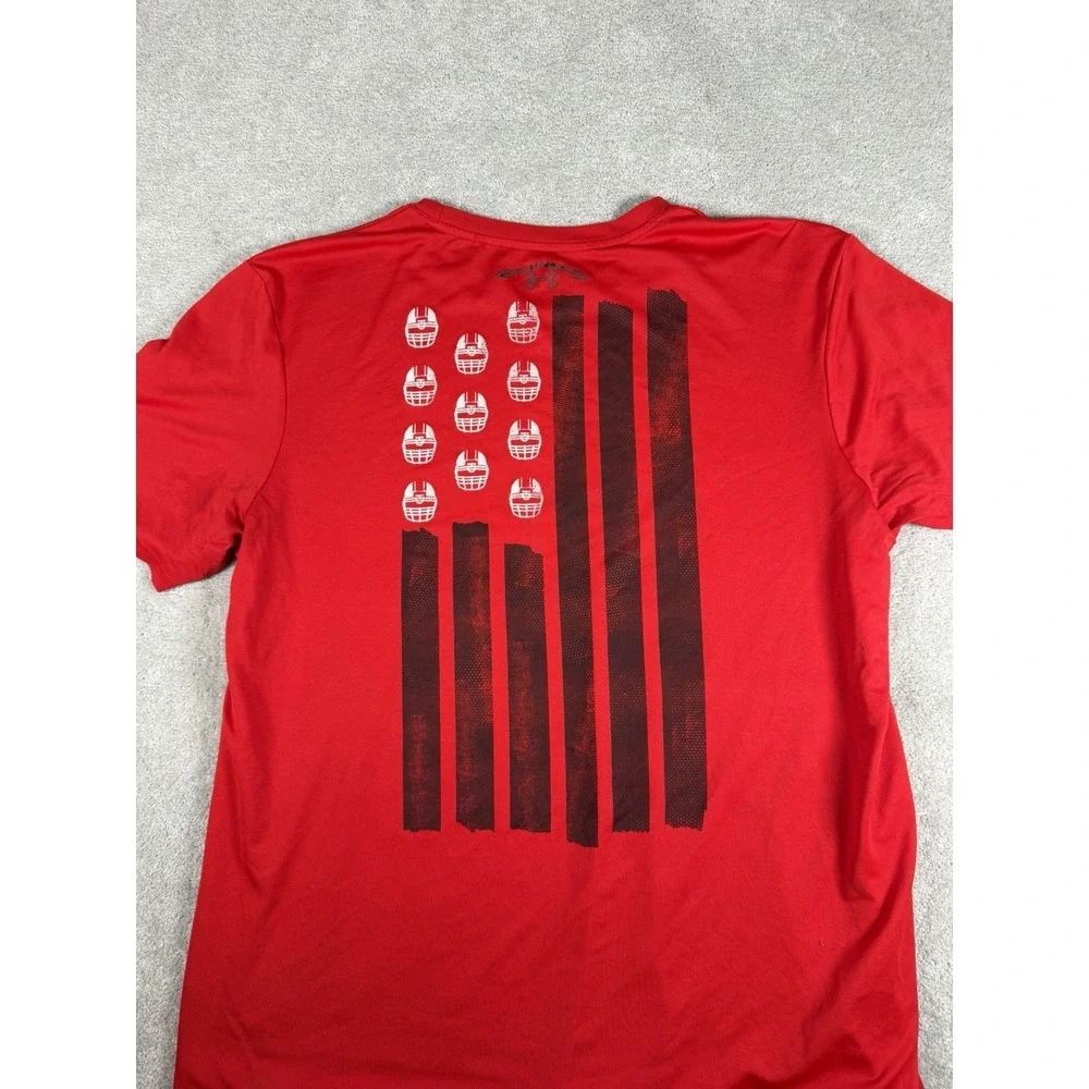 Under Armour T-Shirt Men's XL Red Army 11 Football Breathable Casual‎ Workout **